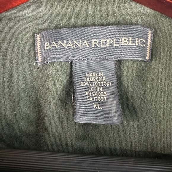 Banana Republic Sweater Mens XL Green Cotton Crew Neck Pullover Split Hem - Picture 4 of 6